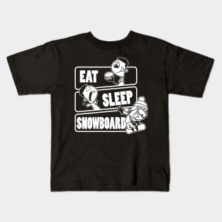 Eat Sleep Snowboard Repeat - Funny Snowboarding Gift print Kids T-Shirt